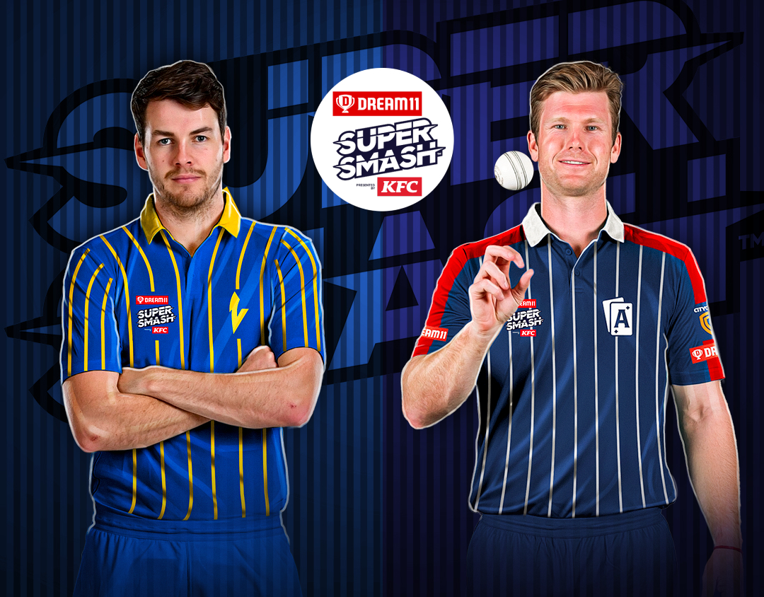 Match 23 of dream11 super smash, 2024-25: auckland aces vs otago volts banner
