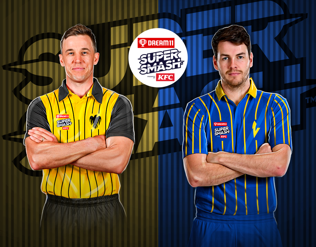 Match 14 of dream11 super smash, 2024-25: wellington firebirds vs otago volts banner