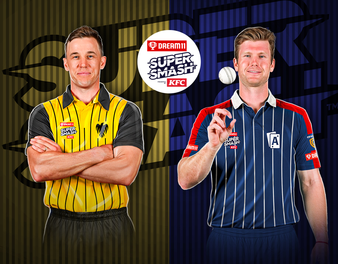 Match 20 of dream11 super smash, 2024-25: wellington firebirds vs auckland aces banner