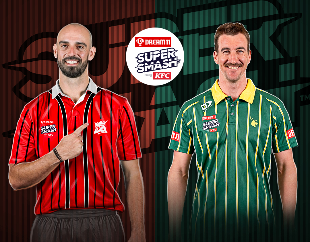 Match 26 of dream11 super smash, 2024-25: canterbury vs central stags banner
