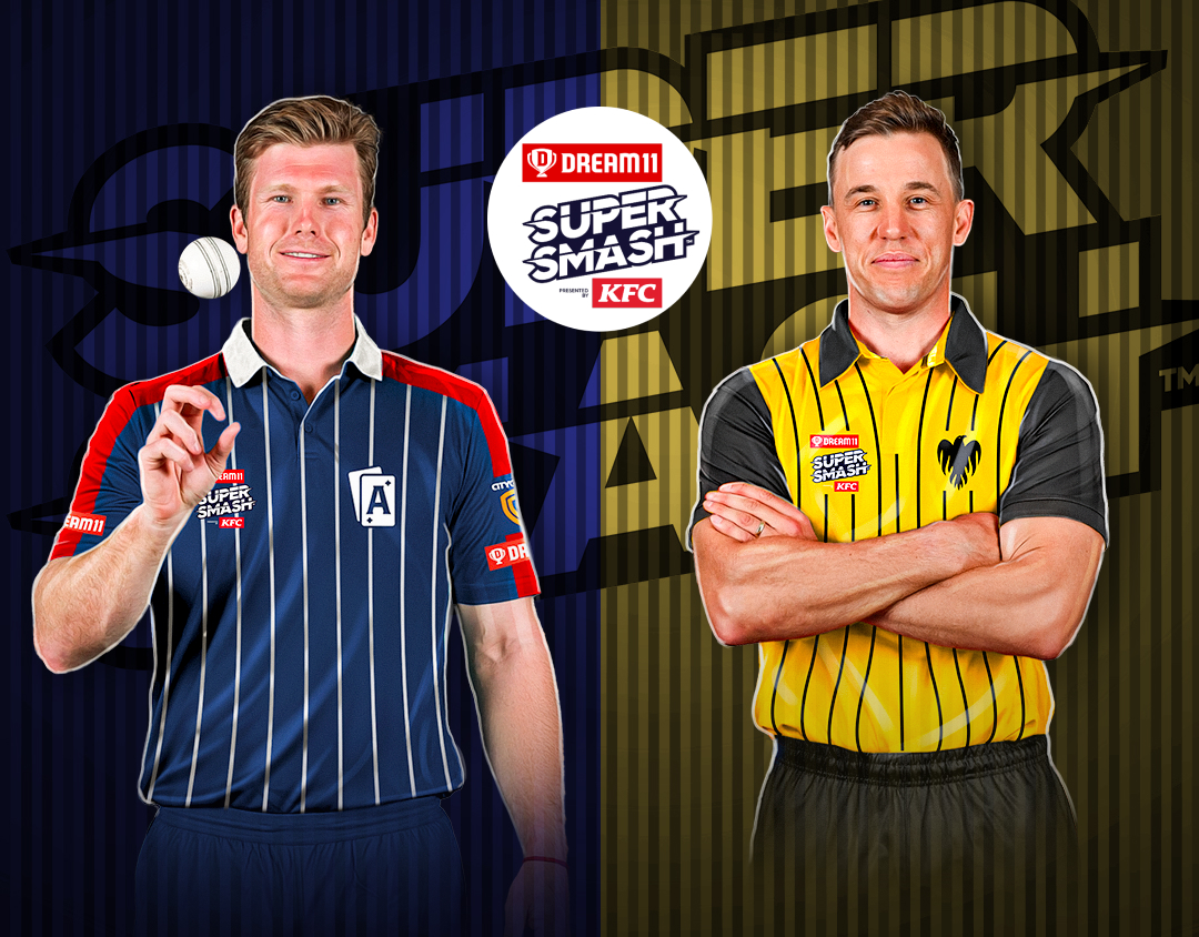 Match 27 of dream11 super smash, 2024-25: auckland aces vs wellington firebirds banner