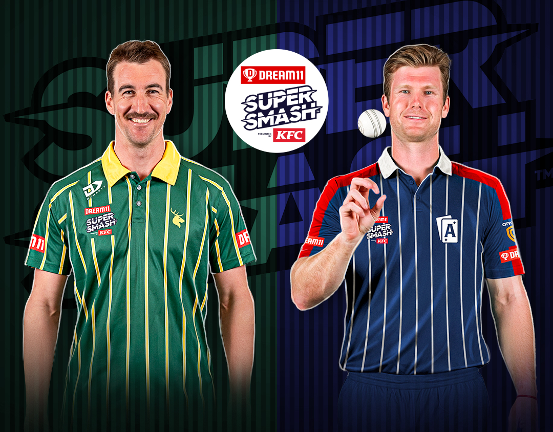Match 29 of dream11 super smash, 2024-25: central stags vs auckland aces banner