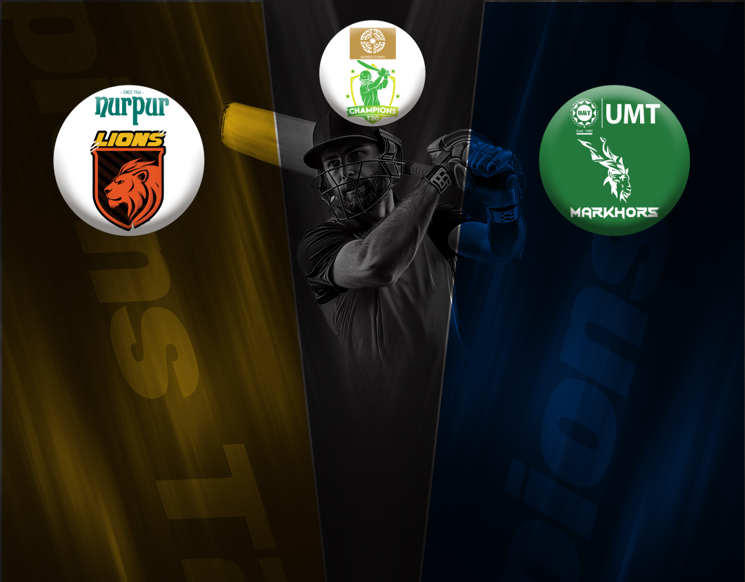 Qualifier of champions t20 cup, 2024: umt markhors vs nurpur lions banner