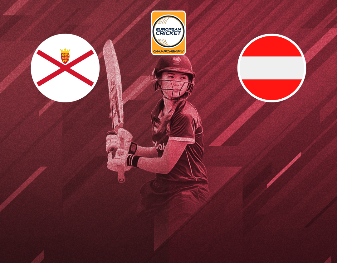 Match 10 of european cricket championship-w, 2024: jersey women vs austria women banner