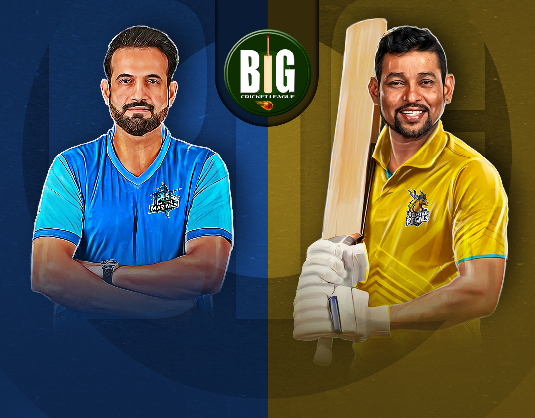 Match 7 of big cricket league, 2024: mumbai marines vs rajasthan regals banner