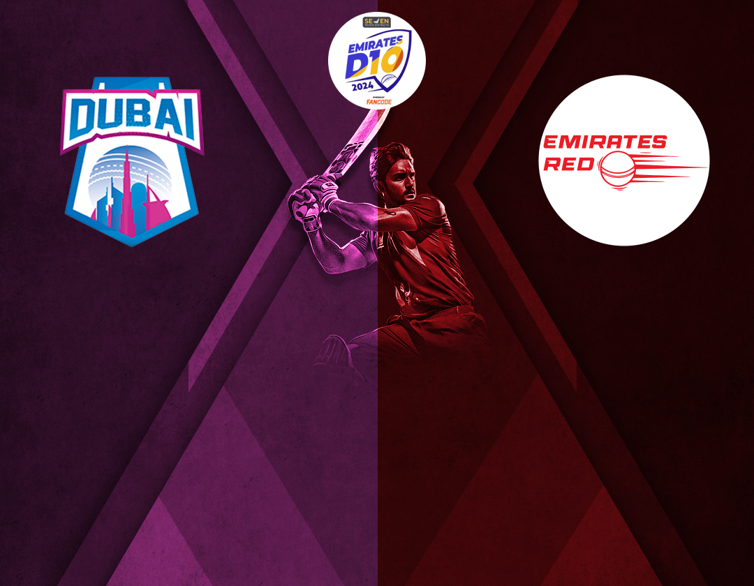 Match 3 of emirates d10 2024: dubai vs emirates red banner