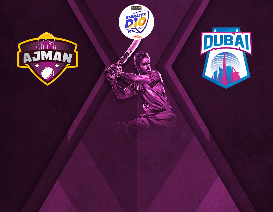 Match 14 of emirates d10 2024: ajman vs dubai banner