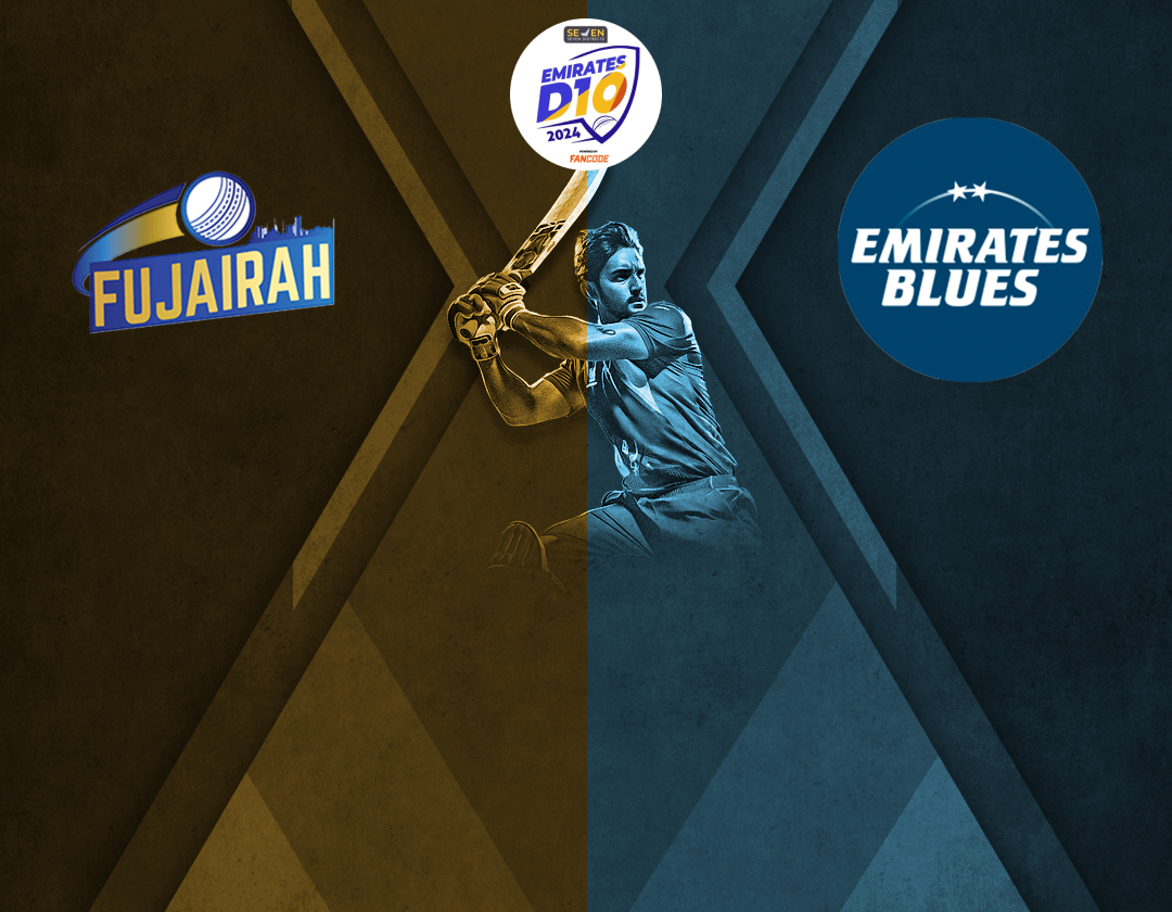Match 18 of emirates d10 2024: fujairah vs emirates blues banner