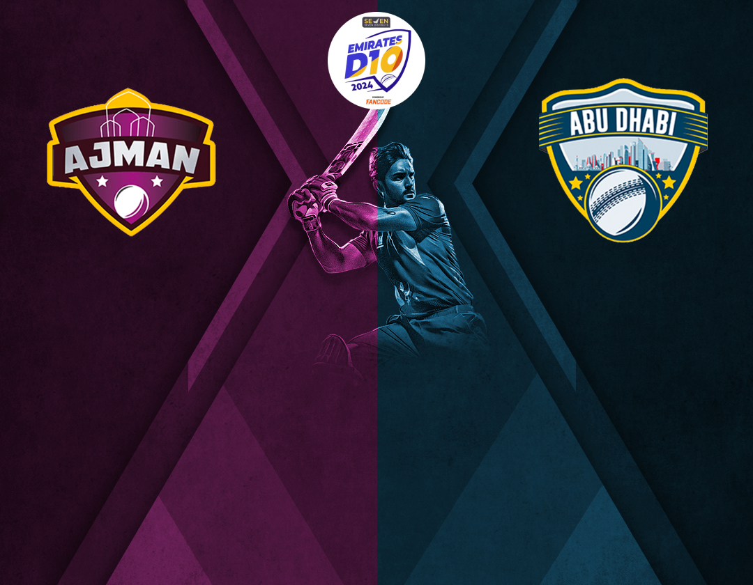 Match 22 of emirates d10 2024: ajman vs abu dhabi banner