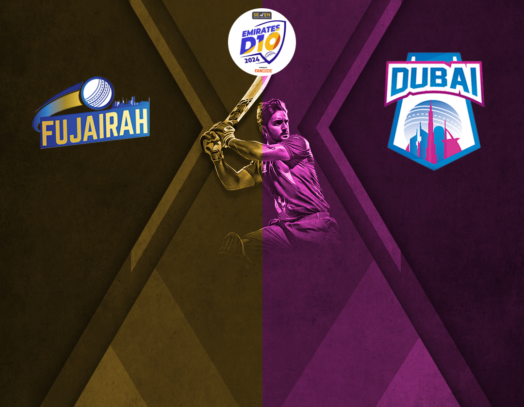 Match 28 of emirates d10 2024: fujairah vs dubai banner