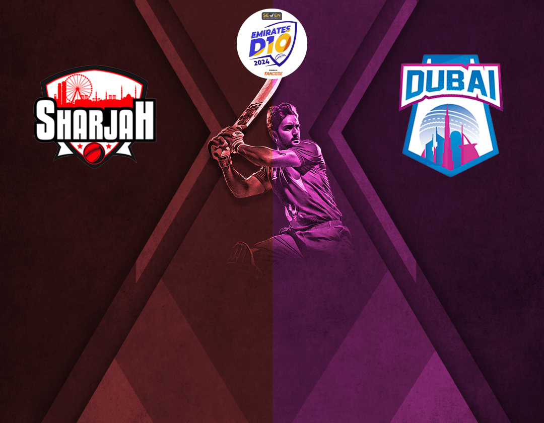 Match 33 of emirates d10 2024: sharjah vs dubai banner