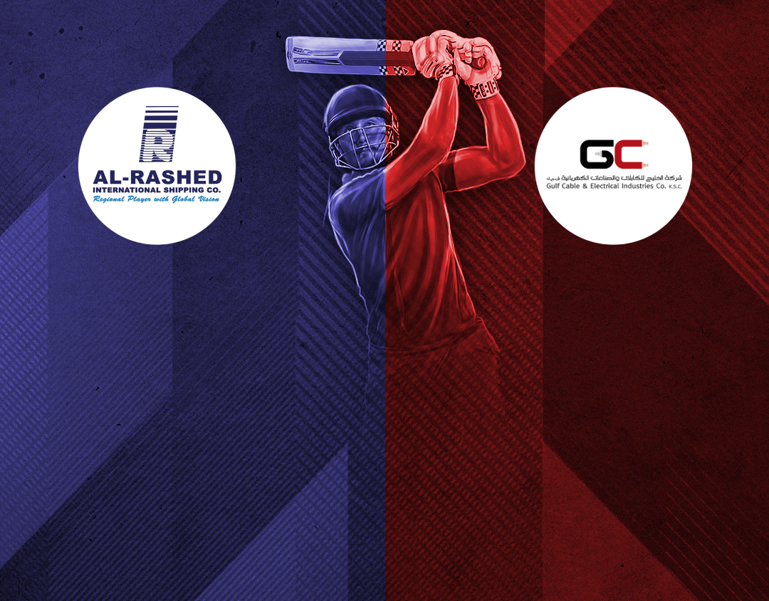 Match 1 of kcc t20 challengers b league, 2024-25: al-rashed shipping co vs gulf cable banner