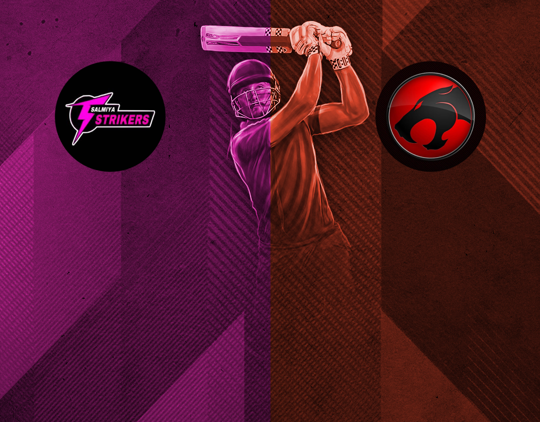 Match 18 of kcc t20 challengers b league, 2024-25: salmiya strikers vs thunder cats banner