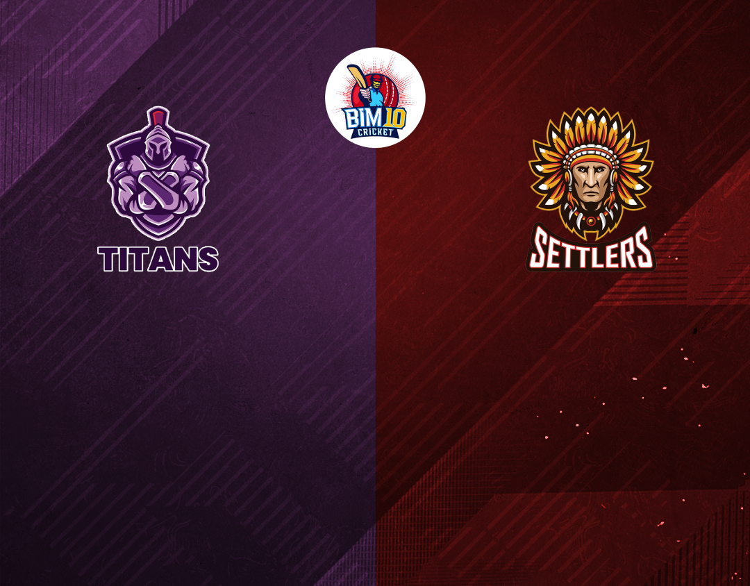 Match 4 of barbados t10, 2024-25: titans vs settlers banner