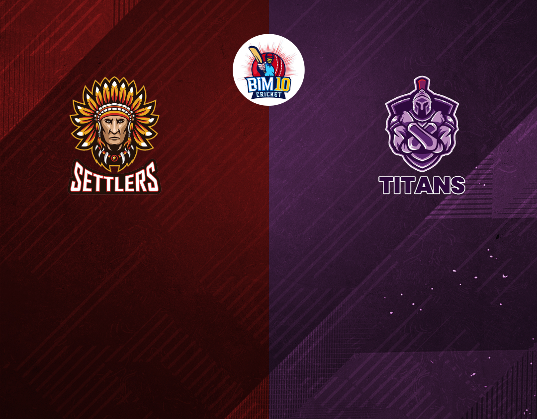Match 19 of barbados t10, 2024-25: settlers vs titans banner