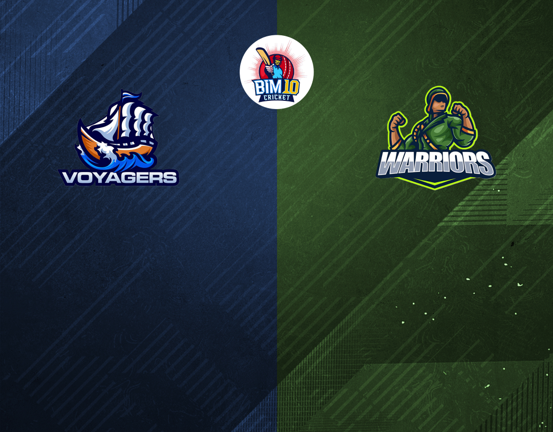 Match 29 of barbados t10, 2024-25: voyagers vs warriors banner