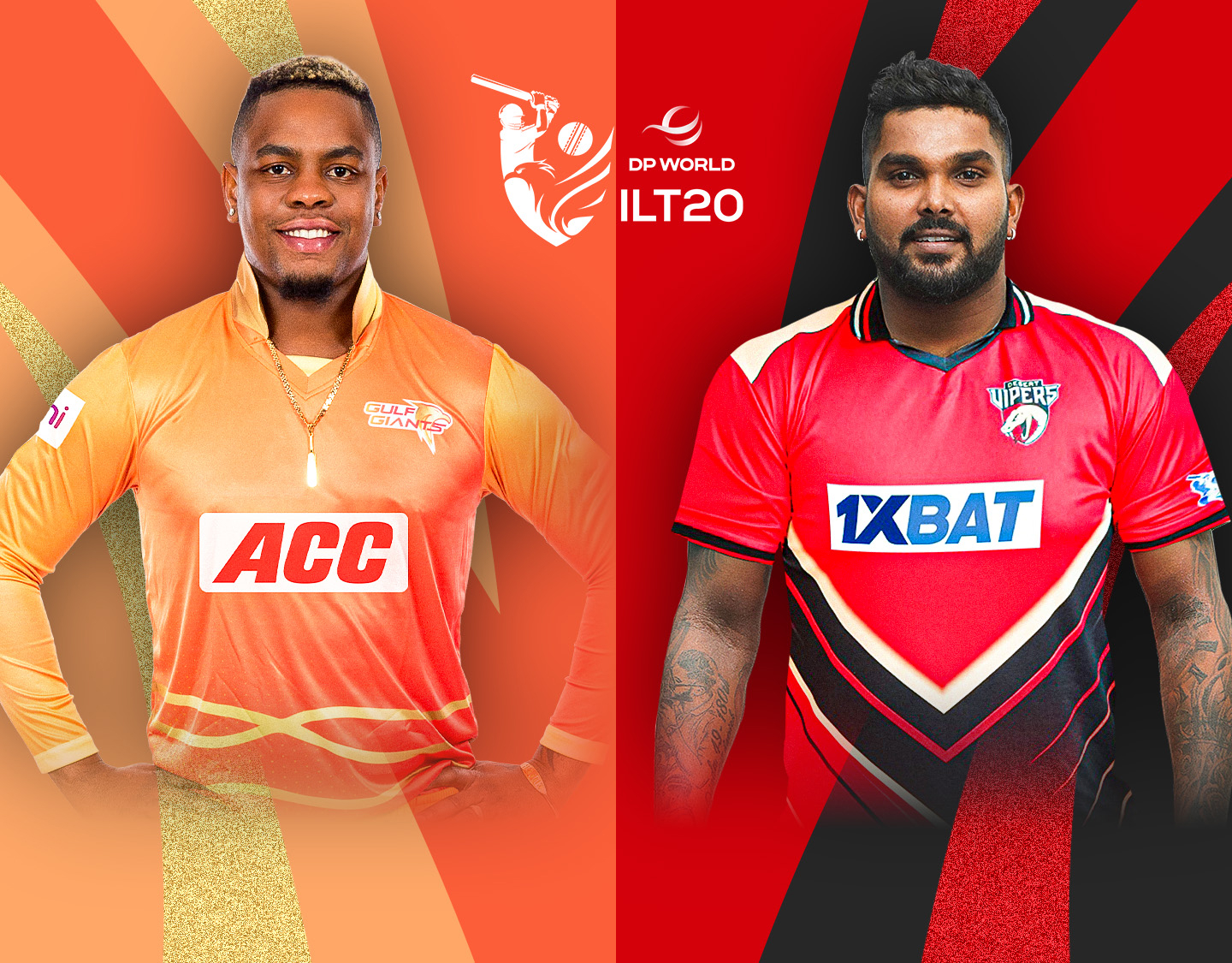 Match 5 of dp world international league t20, 2025: gulf giants vs desert vipers banner