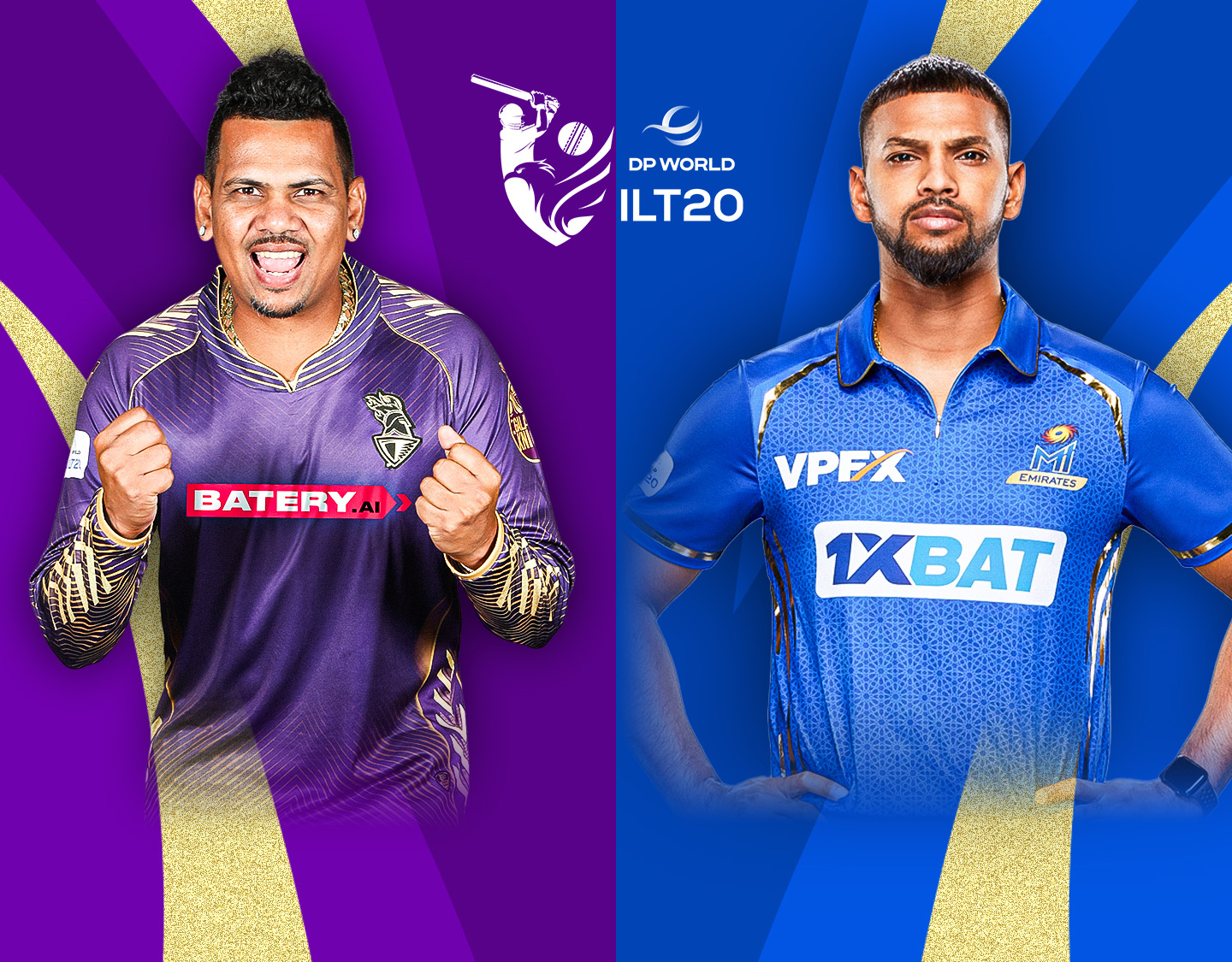 Match 17 of dp world international league t20, 2025: mi emirates vs abu dhabi knight riders banner