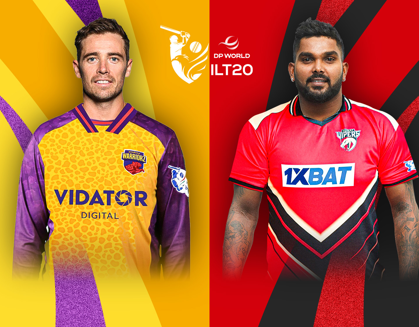 Match 18 of dp world international league t20, 2025: sharjah warriorz vs desert vipers banner