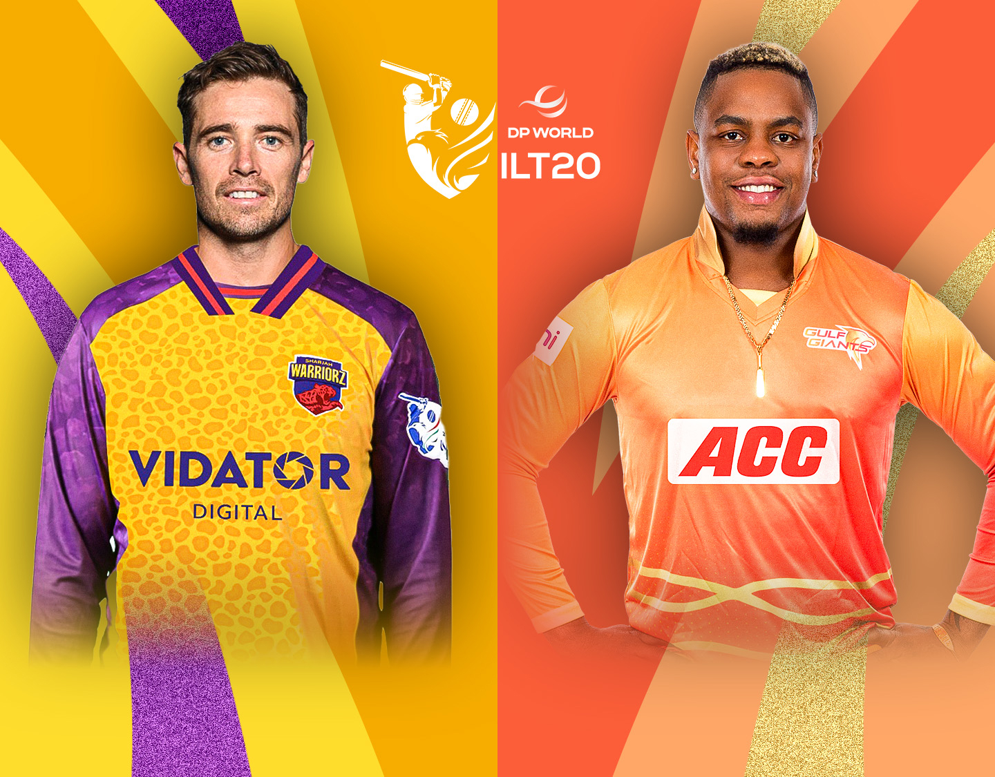 Match 21 of dp world international league t20, 2025: sharjah warriorz vs gulf giants banner