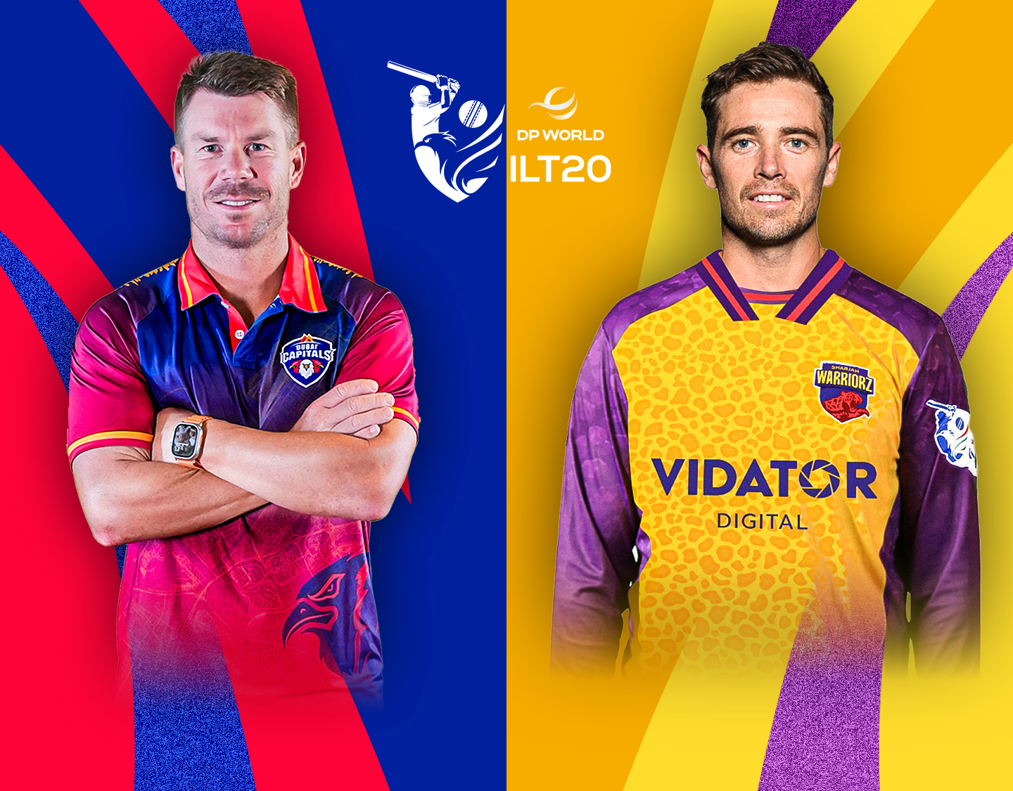 Match 23 of dp world international league t20, 2025: dubai capitals vs sharjah warriorz banner