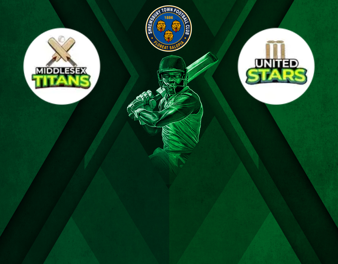 Match 21 of jamaica t10, 2025: middlesex titans vs middlesex united stars banner