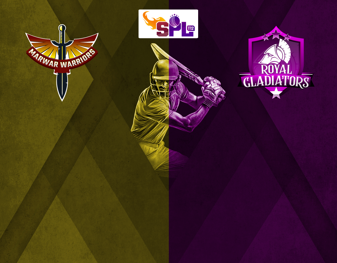 Match #7 of spl t12: marwar warriors vs royal gladiators banner