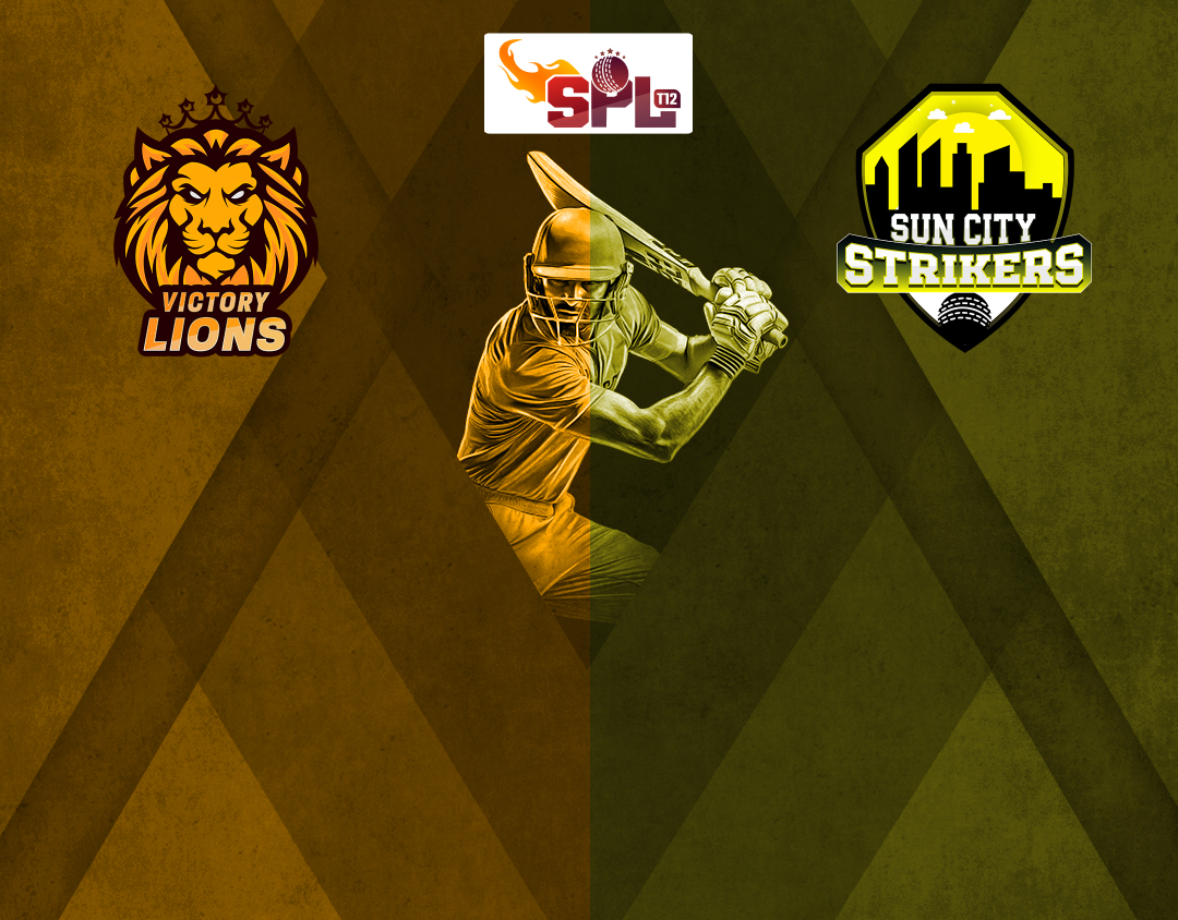Match #10 of spl t12: victory lions vs sun city strikers banner