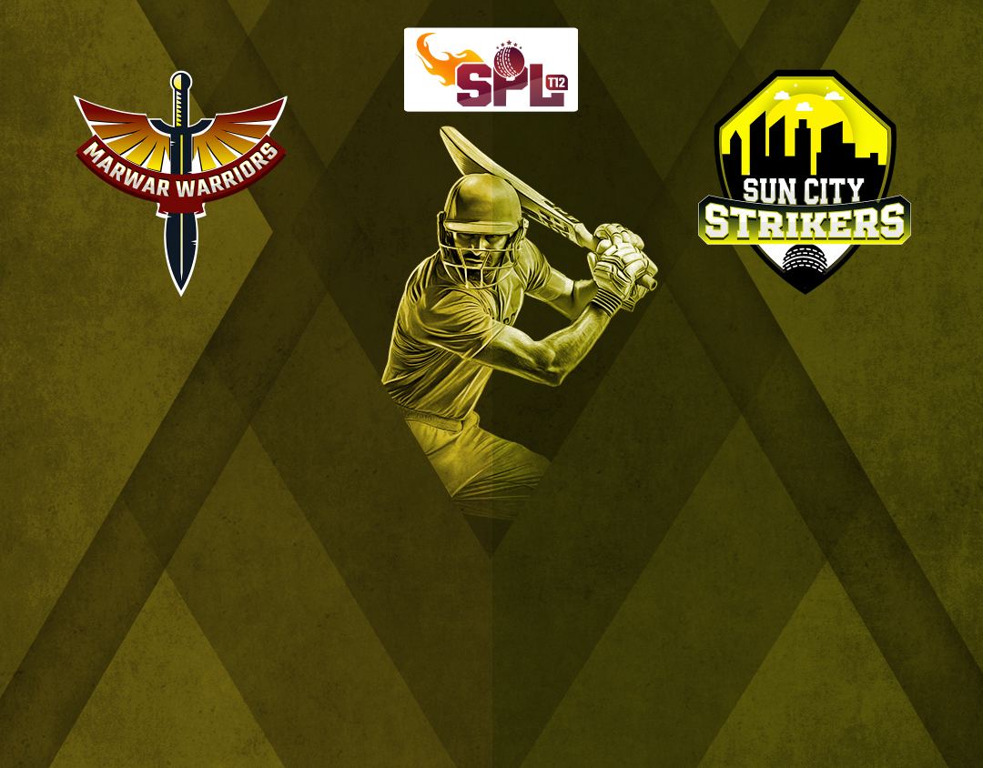 Match #12 of spl t12: marwar warriors vs sun city strikers banner
