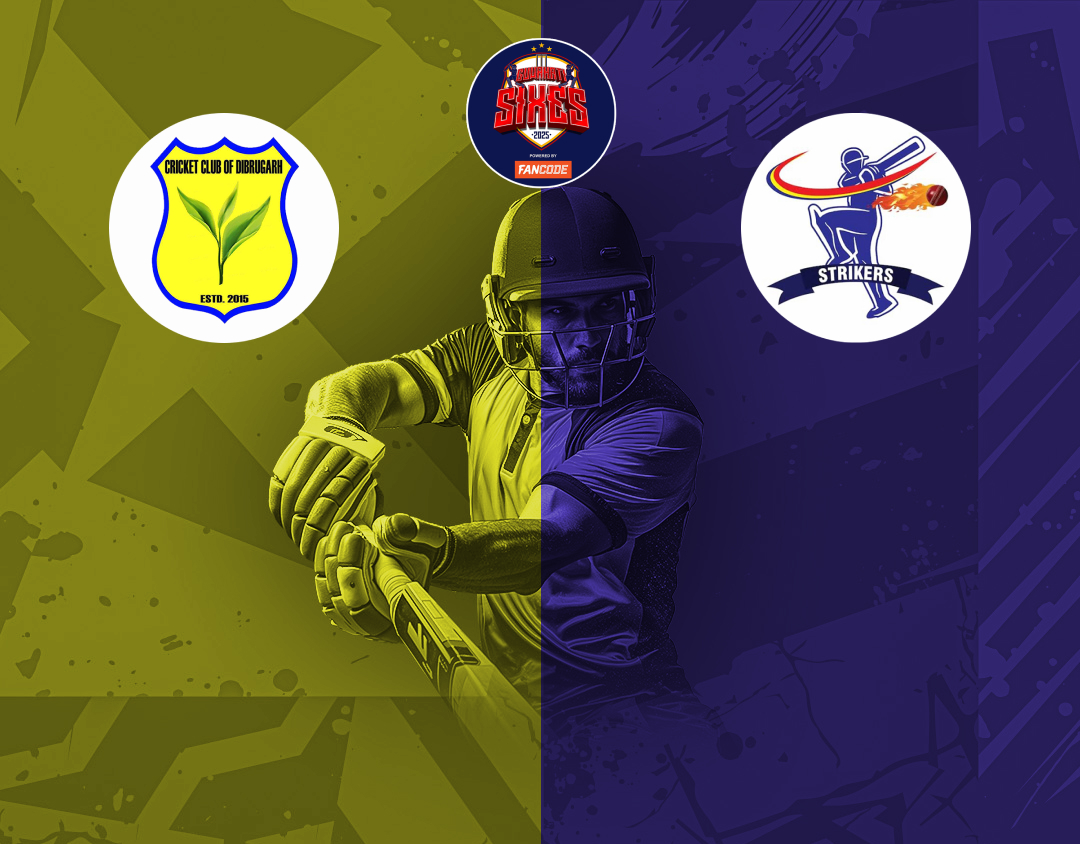 Match 3 of guwahati sixes tournament, 2025: cricket club of dibrugarh vs super striker banner