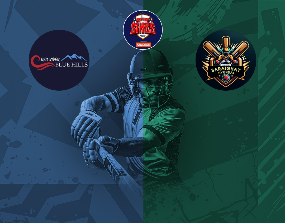 Match 10 of guwahati sixes tournament, 2025: red river blue hill vs saraighat hundai banner