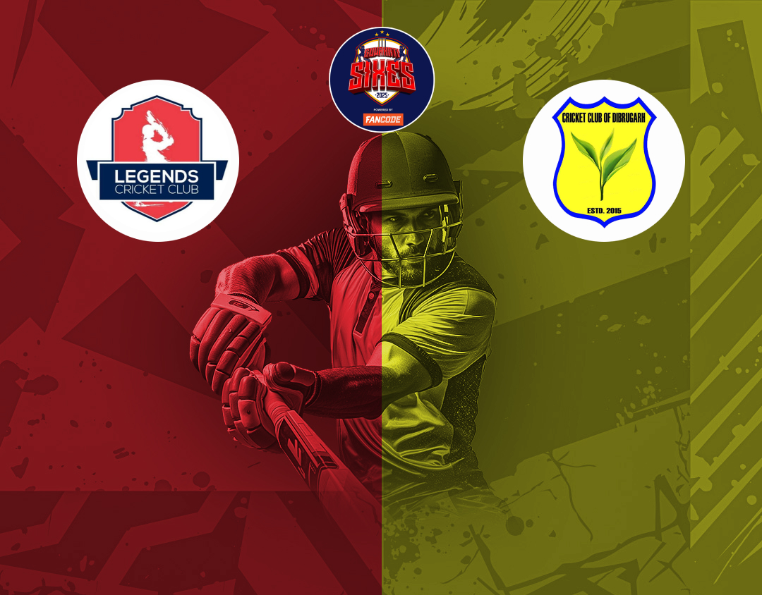 Match 11 of guwahati sixes tournament, 2025: legend sporting club vs cricket club of dibrugarh banner