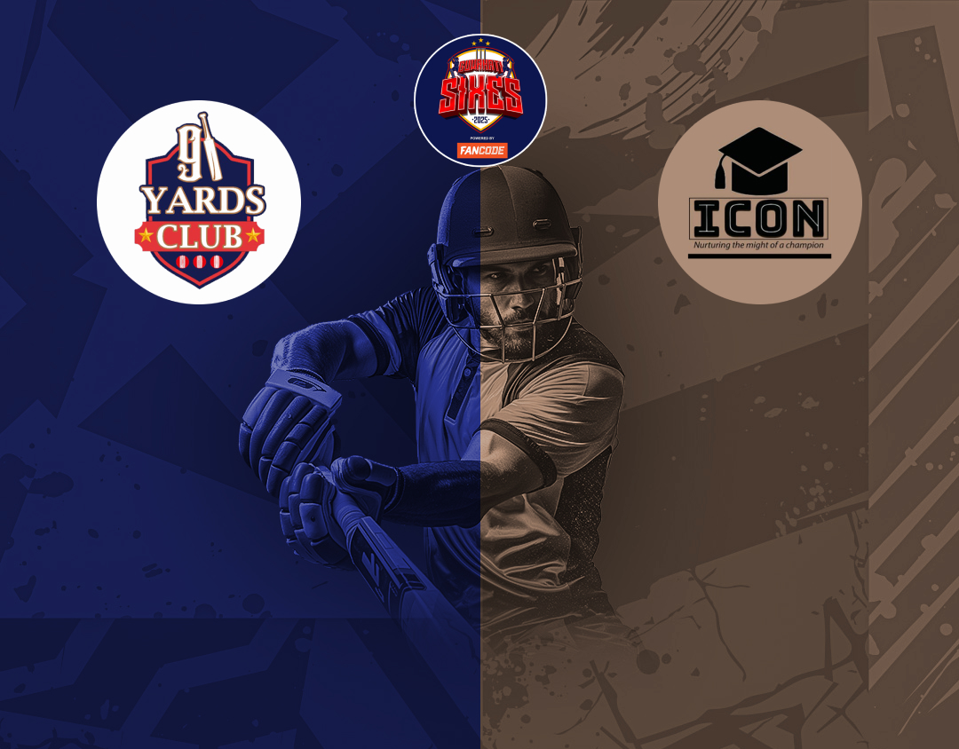 Match 12 of guwahati sixes tournament, 2025: 91 yards club vs icon cricket academy banner
