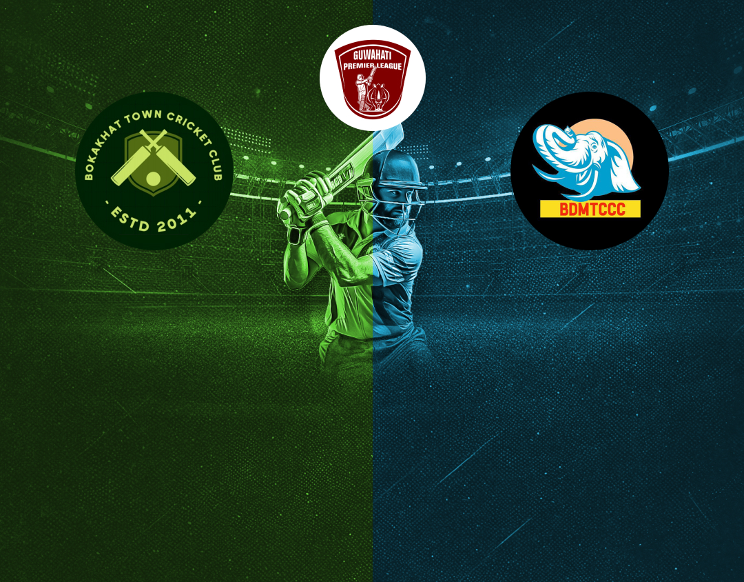Match 3 of guwahati premier league, 2025: bokakhat town cricket club vs bdmtcc banner