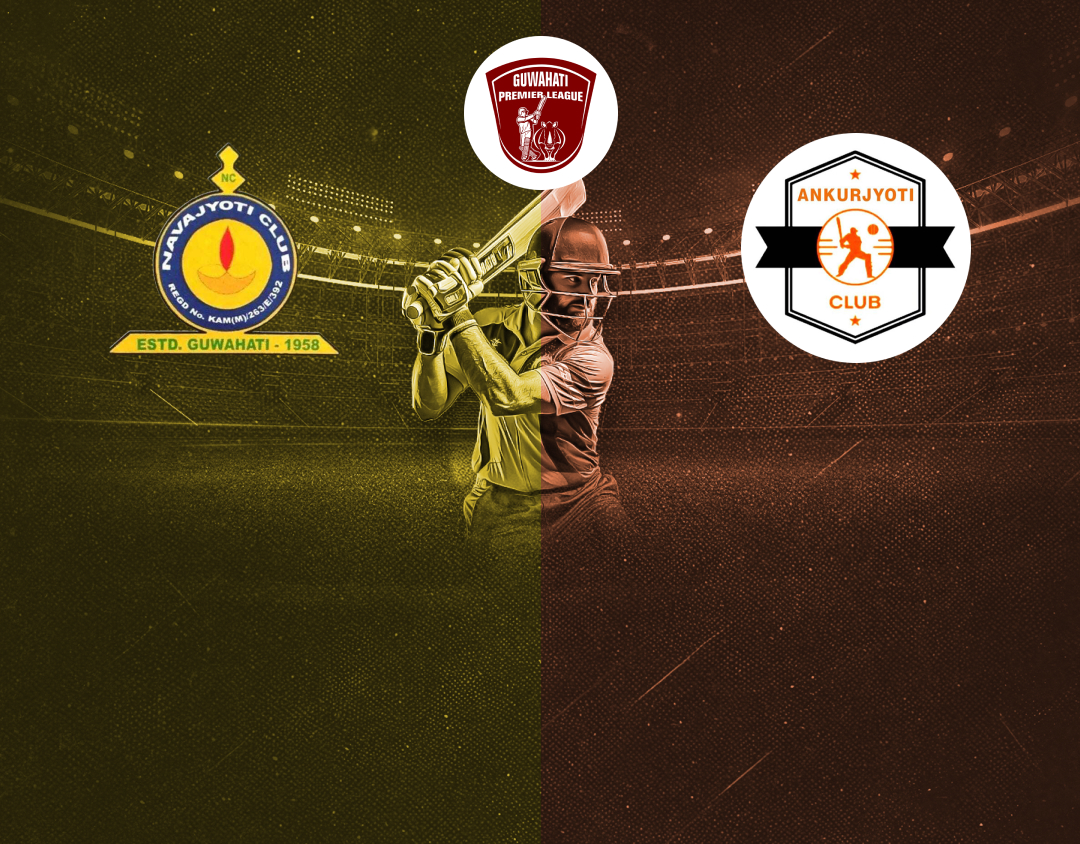 Match 5 of guwahati premier league, 2025: nabajyoti club vs ankurjyoti club banner