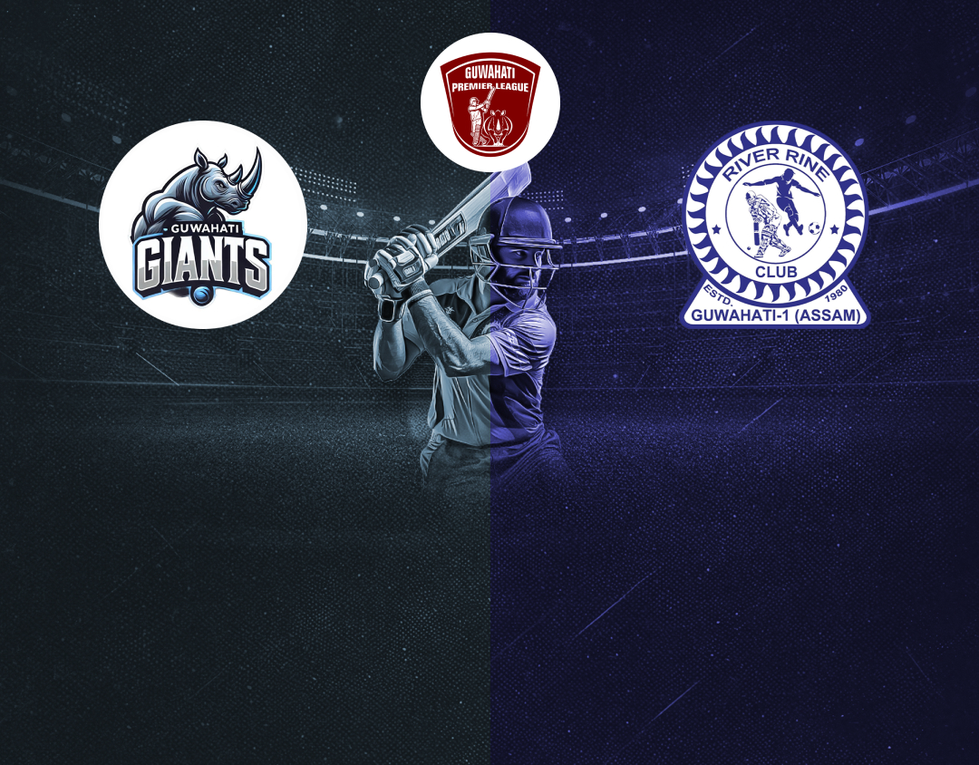 Match 6 of guwahati premier league, 2025: guwahati giants vs river rine club banner
