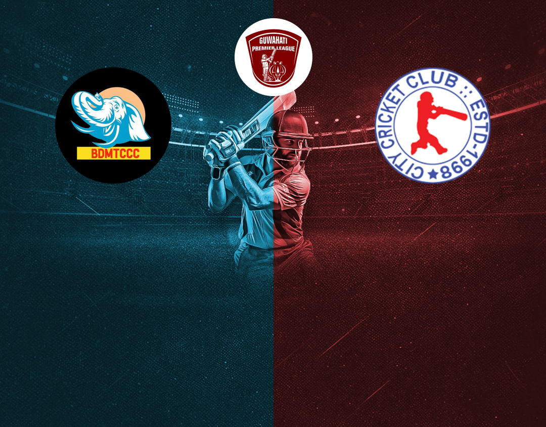 Match 13 of guwahati premier league, 2025: bdmtcc vs city cricket club banner