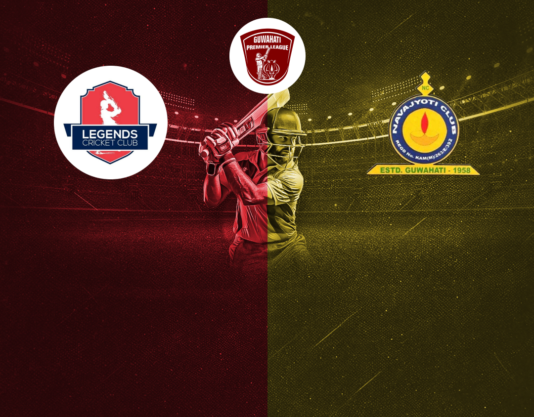 Match 14 of guwahati premier league, 2025: legend sporting club vs nabajyoti club banner