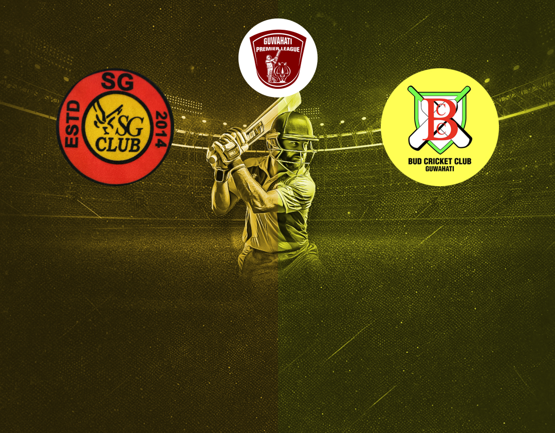 Match 17 of guwahati premier league, 2025: sath gaon club vs bud cricket club banner