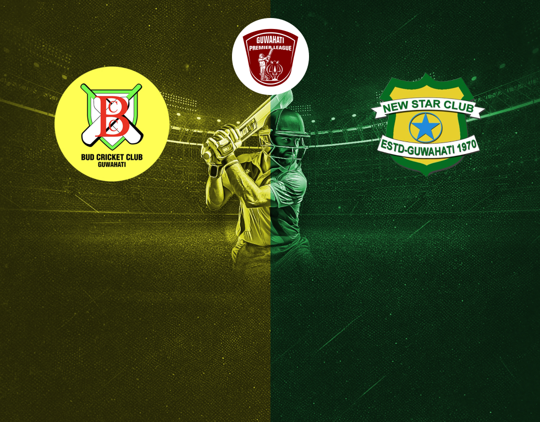 Match 24 of guwahati premier league, 2025: bud cricket club vs new star club banner