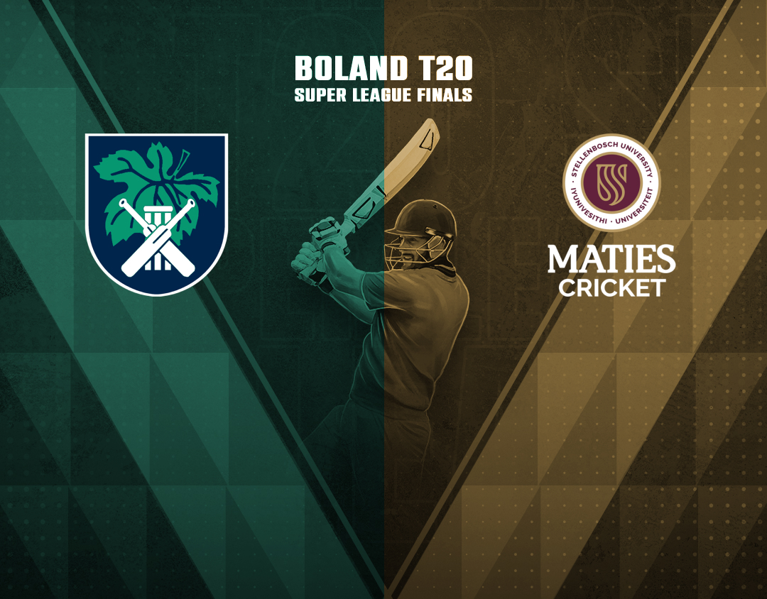 Match 11 of boland t20 super league finals, 2025: paarl cc vs maties cricket club banner