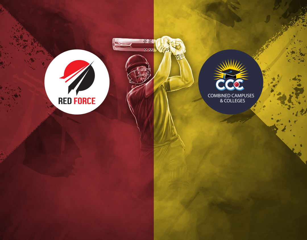 Match 4 of west indies championship, 2025: trinidad & tobago red force vs combined campuses and colleges banner