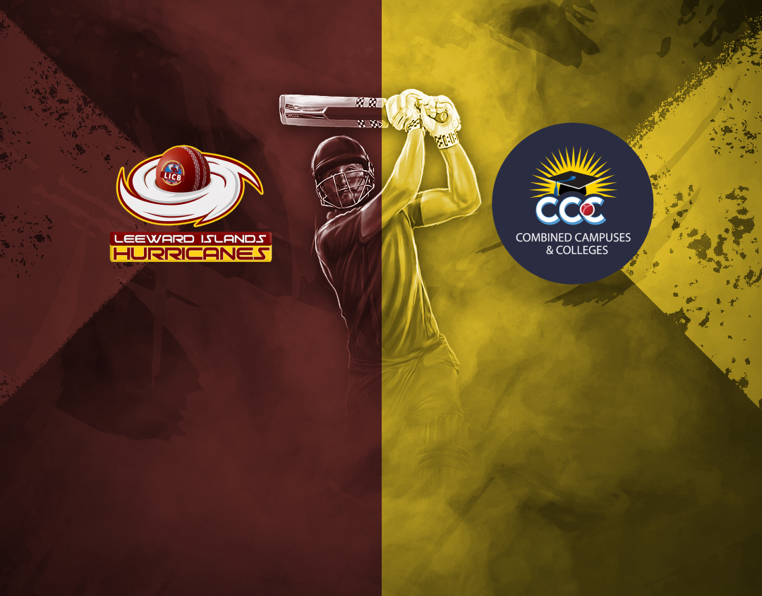  Of west indies championship, 2025: leeward islands hurricanes vs combined campuses and colleges banner