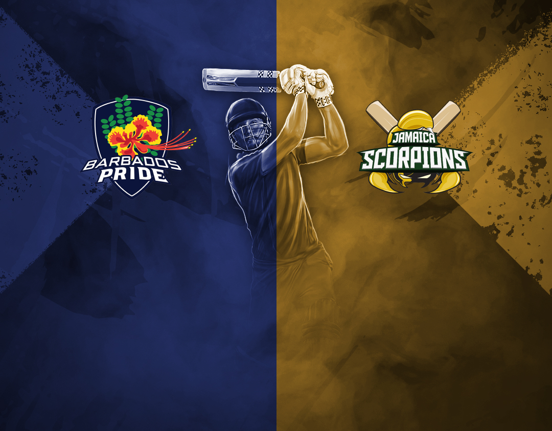 Match 10 of west indies championship, 2025: barbados pride vs jamaica scorpions banner