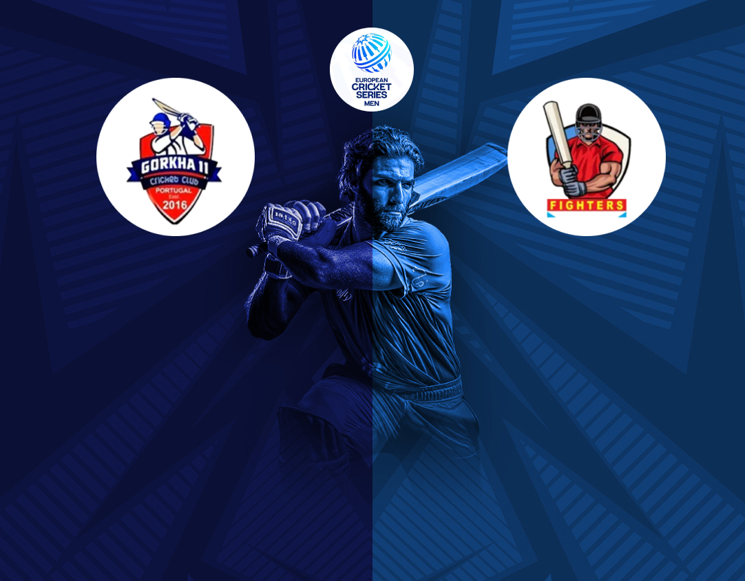 Match 12 of ecsn portugal, 2025: gorkha xi vs fighters cc banner