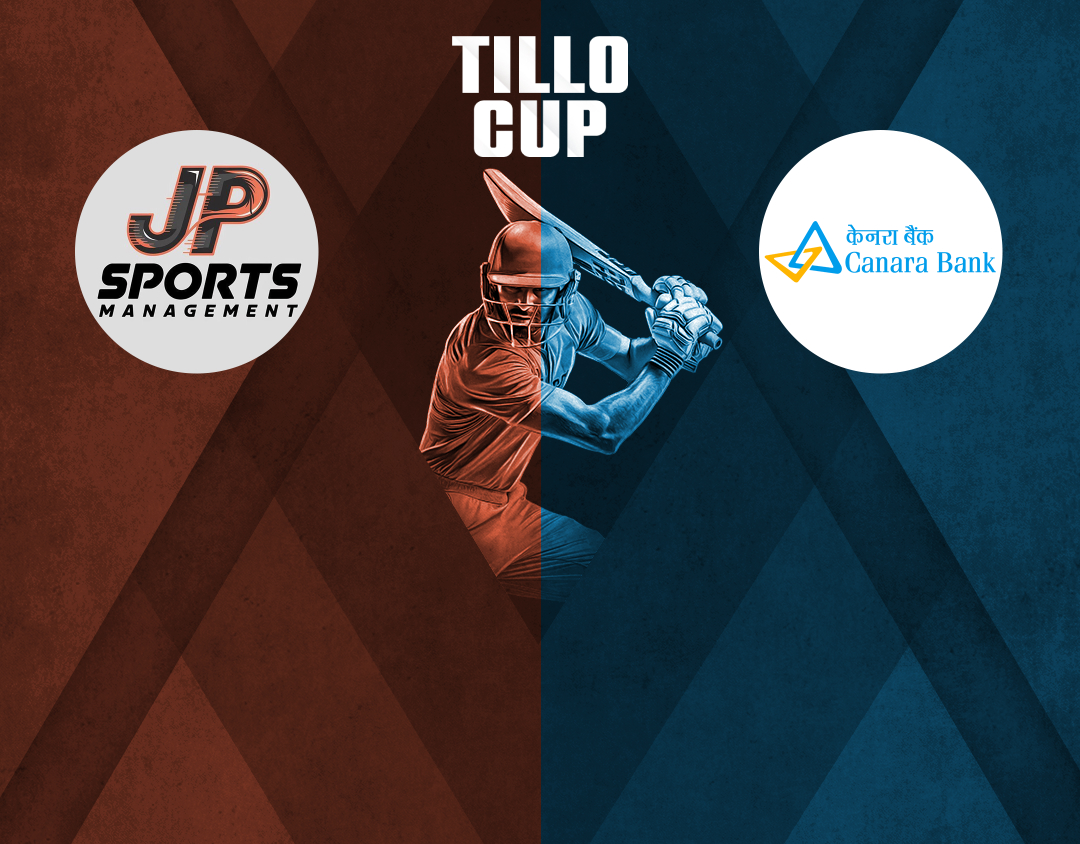 Match 6 of tillo cup, 2025: jp sports vs canara bank banner