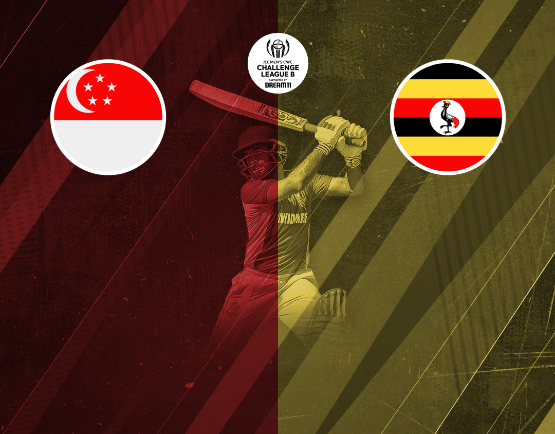 Match 22 of icc cwc challenge league b, 2024-26: singapore vs uganda banner