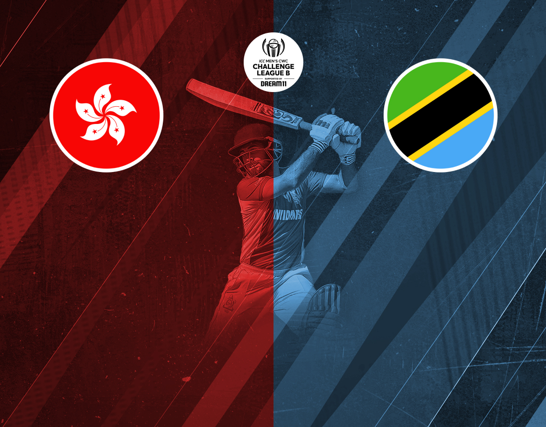 Match #24 of icc cwc challenge league b, 2024-26: hong kong, china vs tanzania banner