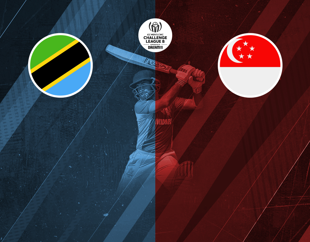 Match #29 of icc cwc challenge league b, 2024-26: tanzania vs singapore banner