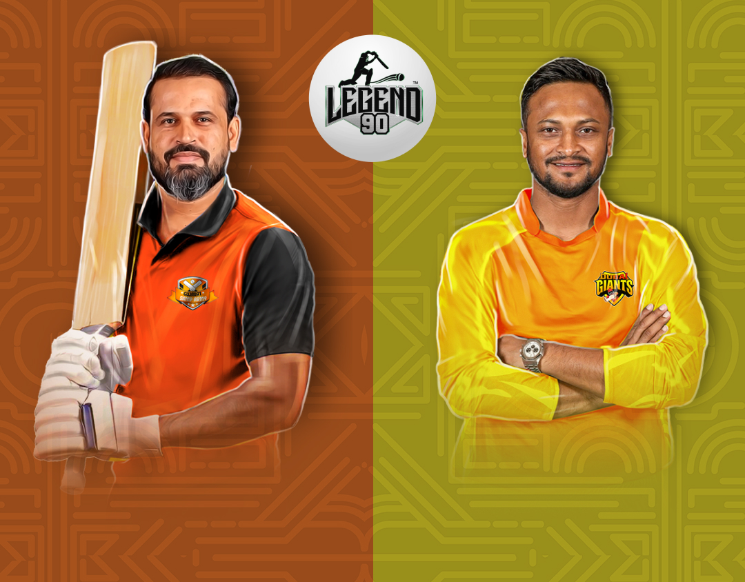 Match 7 of legend 90, 2025: gujarat samp army vs dubai giants banner